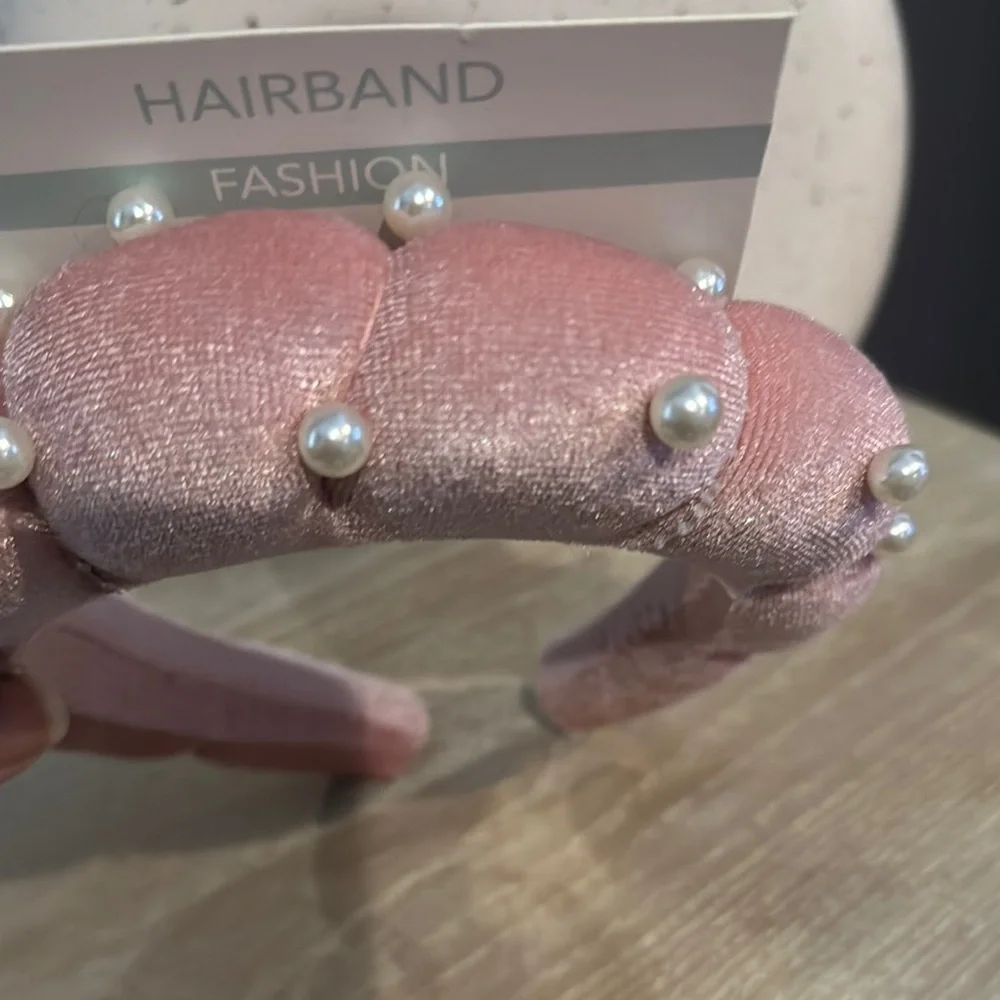 Pink Scalloped Padded‎ Hair Accessory